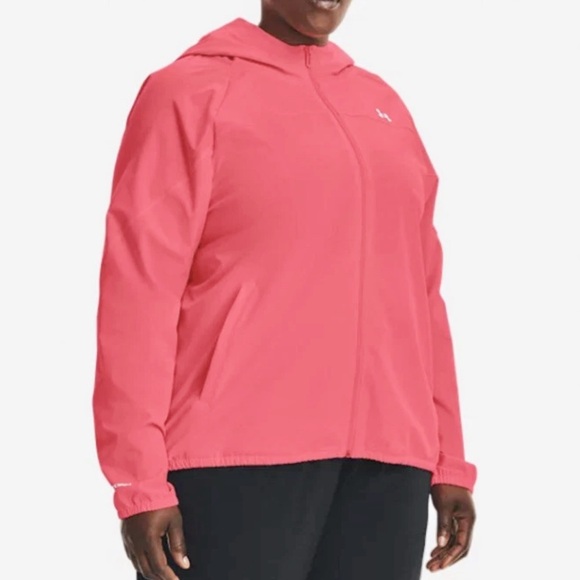 Under Armour Women’s Full Zip Hood Brilliance Jacket Neon Pink Sz 2X - Picture 1 of 12